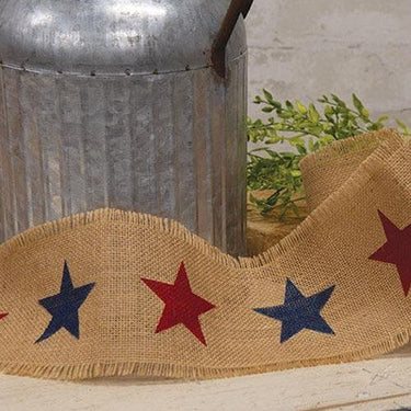Americana Star Burlap Ribbon - The Fox Decor